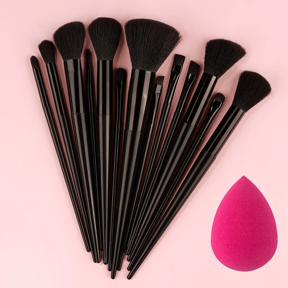 New 13PCS Makeup Brushes Set Super soft Cosmetics Brush kit 13pcs black egg