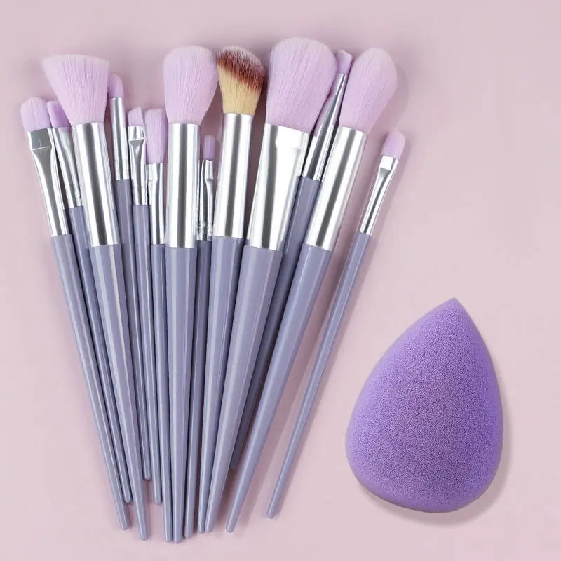 New 13PCS Makeup Brushes Set Super soft Cosmetics Brush kit 13PCS Purple egg