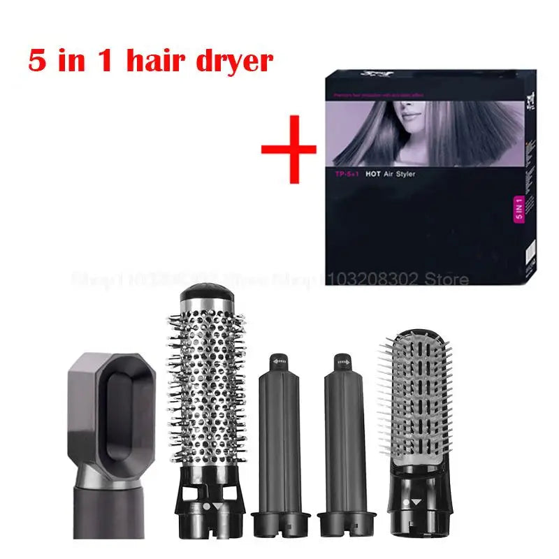 5 in 1 Hair Dryer Hot Comb air Professional Curling hair care Black / US Care Line CARELINE SHOP LLC