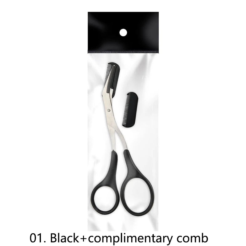 Eyebrow Trimmer Scissor malkeup tool 01.Black Care Line CARELINE SHOP LLC