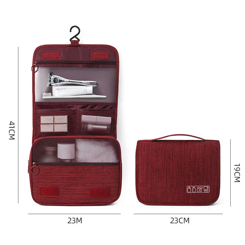 Versatile Cosmetic Bag Travel travel bag Wine Red
